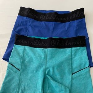 Lululemon What the Sport Short Sz 6 Harbor Blue & Teal (2) Womens